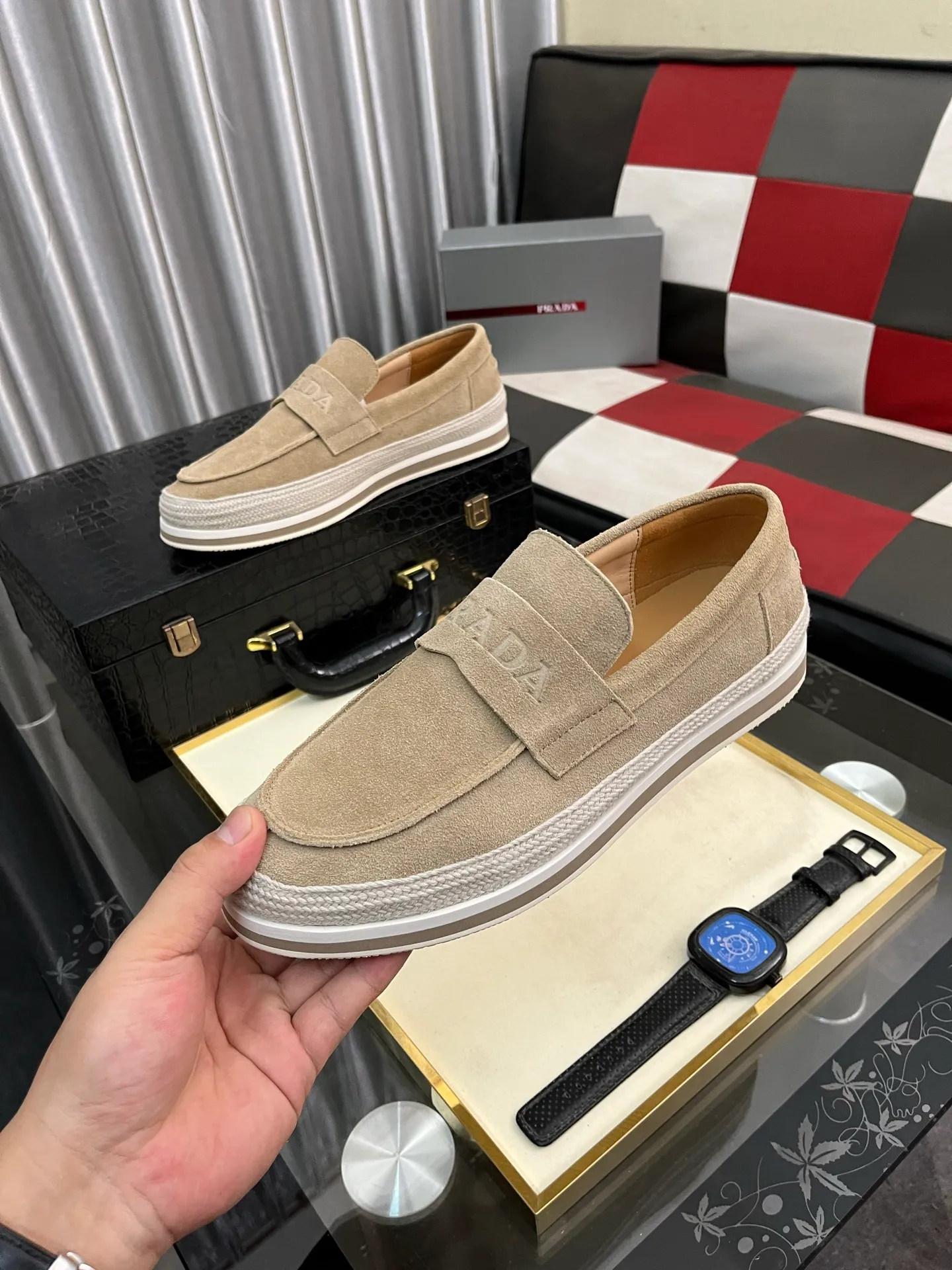 Men's men's shoes 💰458⌚️⌚️prada: new spring and summer casual shoes, sports sneakers, fabric: imported cowhide, lining: original lining, sole: original sole, size: 38-445️⃣color optional